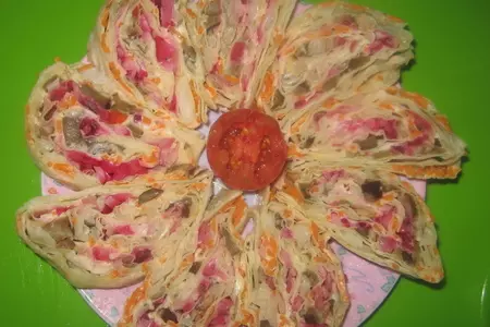 Рулет из армянского лаваша с овощами по-корейски: шаг 7