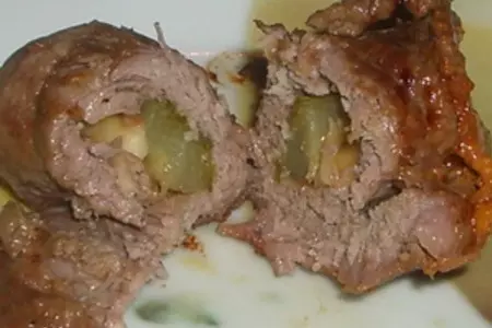 Мясные рулетики с начинкой: шаг 7