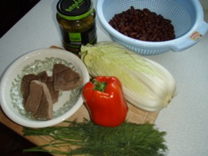 Салат с фасолью и говядиной: шаг 1