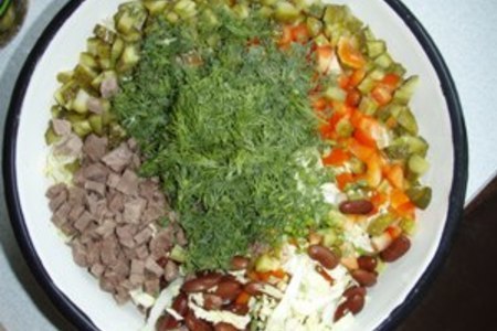 Салат с фасолью и говядиной: шаг 3