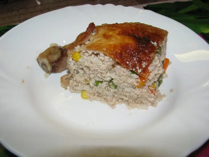 Курица фаршированная рисом и овощами "наслаждение": шаг 6