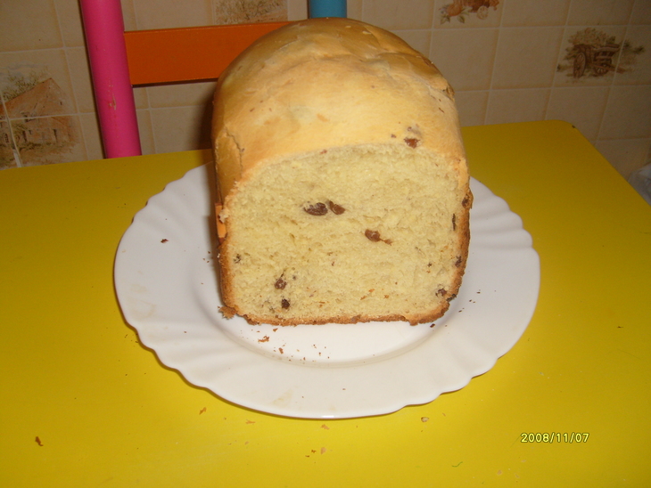 Сдобный пирог с изюмом(для хлебопечки): шаг 3