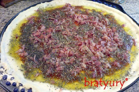 Pizza con pancetta e broccoli - пицца с беконом и брокколи: шаг 4