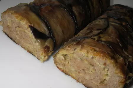 Кабачково-мясной рулет с баклажанами: шаг 7