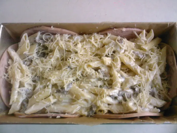 Паста аль форно(запеканка из макарон с грибами): шаг 4
