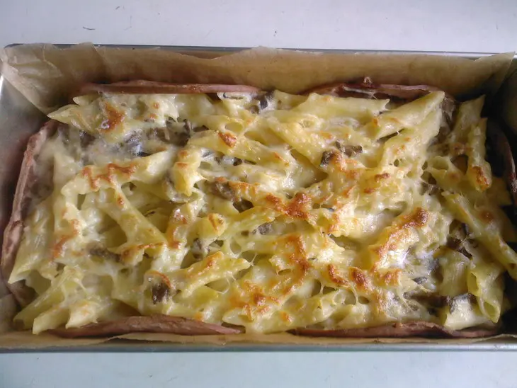 Паста аль форно(запеканка из макарон с грибами): шаг 5
