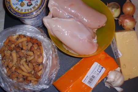 Куриное филе с тыквой и опятами: шаг 1