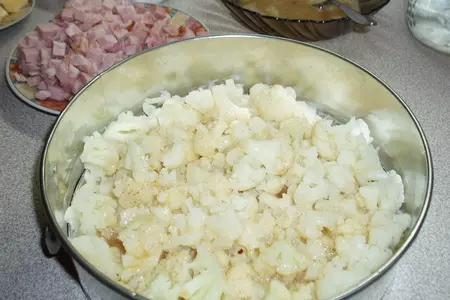 Цветная капуста с ветчиной и сыром: шаг 2