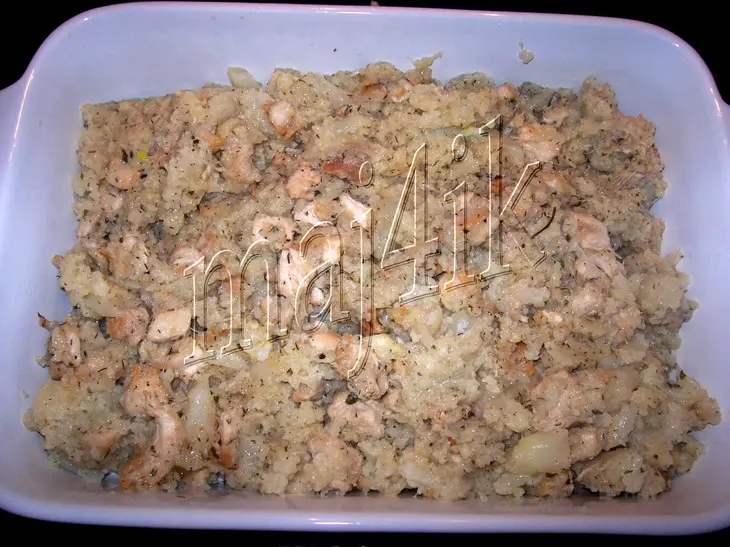 Запеканка из цветной капусты с куриной грудкой под соусом и сырной шапкой: шаг 4