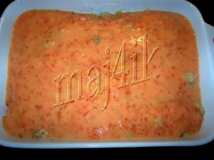 Запеканка из цветной капусты с куриной грудкой под соусом и сырной шапкой: шаг 6
