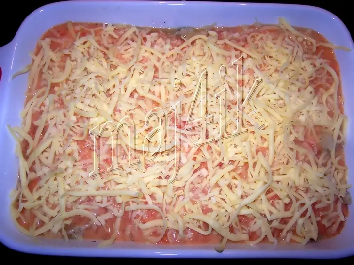Запеканка из цветной капусты с куриной грудкой под соусом и сырной шапкой: шаг 7