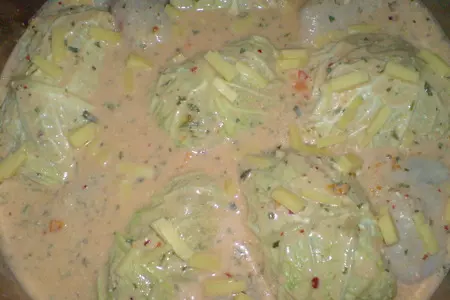 Голубцы из куриного мяса в савойской капусте: шаг 7