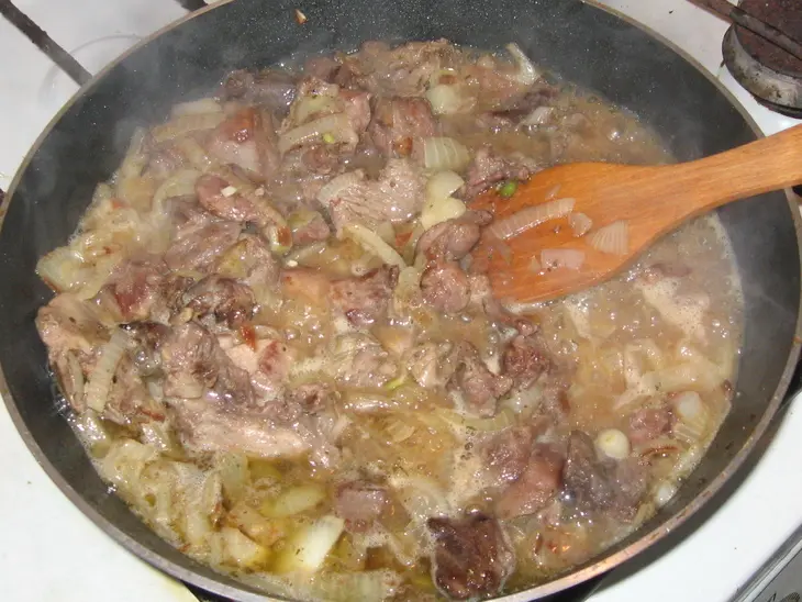 Мясо с овощами в рукаве: шаг 1