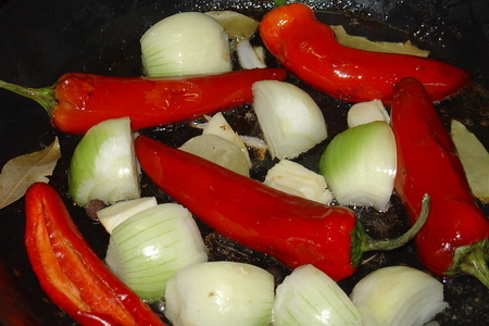 Баранина под овощами с рисово-тыквенном гарниром.: шаг 1