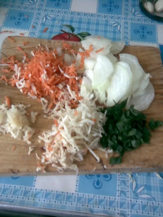 Мясо"треугольники": шаг 2