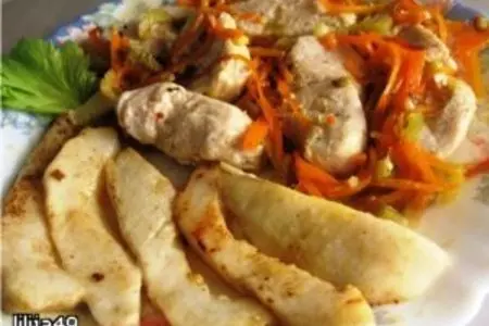 Курица с айвой и овощами: шаг 1