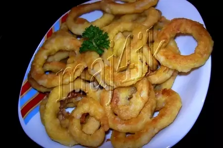 Кольца кальмаров в кляре: шаг 1