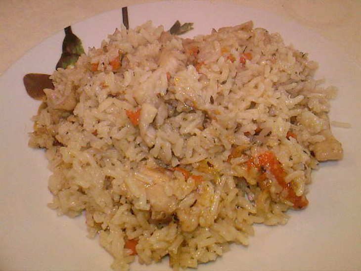 Рис с рыбой и грибами: шаг 5