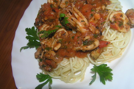 Спагетти с морскими гадами: шаг 2