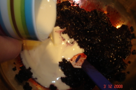 Черничный мраморный торт: шаг 5