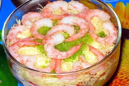 Салат с грибами и креветками.: шаг 4