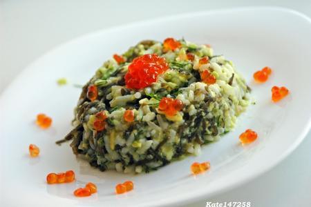 Салат из морской капусты и риса с заправкой из авокадо.: шаг 4