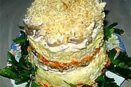 Салат слоеный с курицей: шаг 1