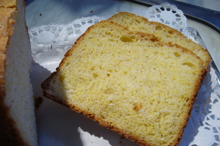 Тостовый  сливочно-пшенично-кукурузный хлеб: шаг 2