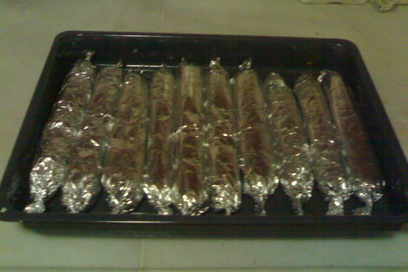 Мясные колбаски с баклажановой начинкой: шаг 5