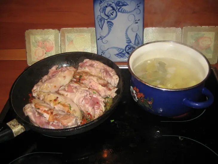 Куры, пюре, но это не главное: шаг 5