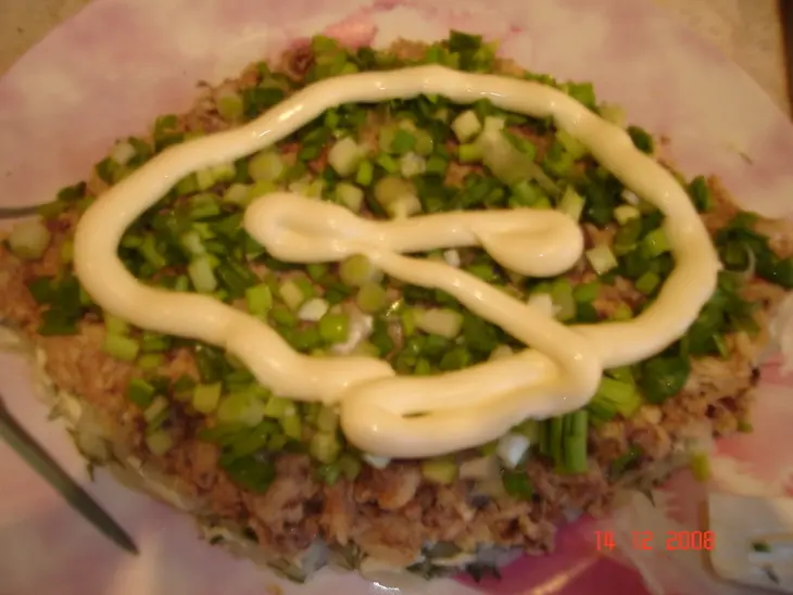 Салат"красная рыбка": шаг 3
