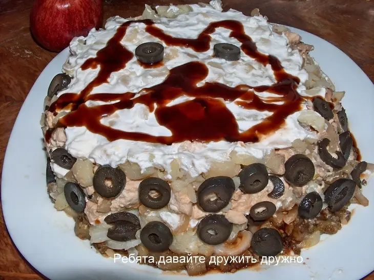 Салат "давайте жить дружно": шаг 5