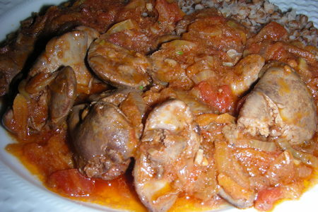 Куриная печень в томатном соусе: шаг 1
