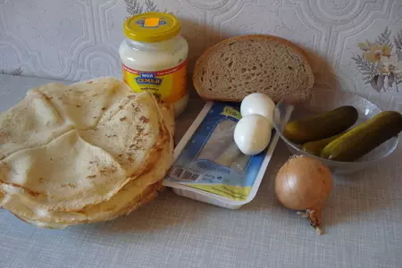 Блины с селёдкой: шаг 1