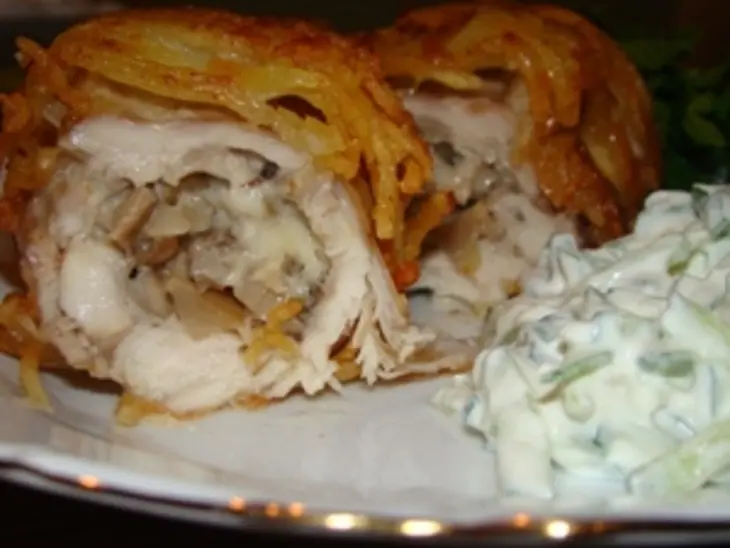 Кокон куриный с грибами: шаг 8