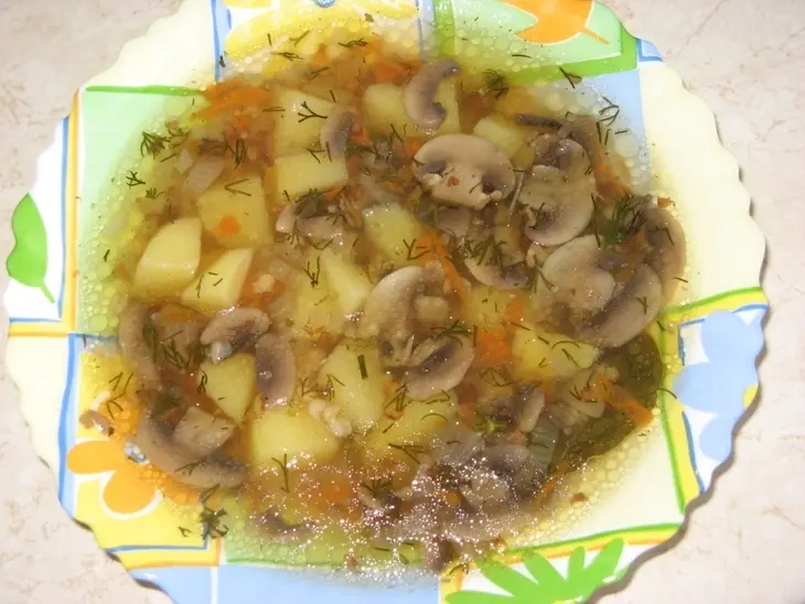 Гречневый суп с шампиньонами: шаг 3