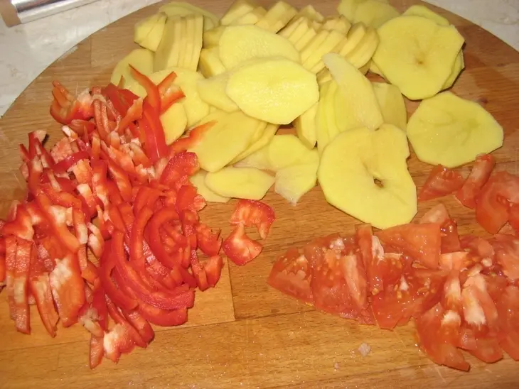 Морская курица с овощами в фольге: шаг 2