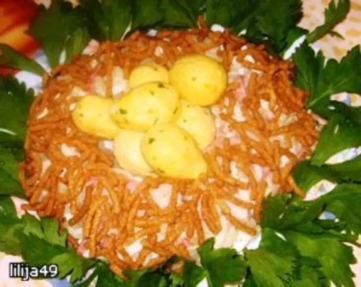 Салаты - "гнёздышки": шаг 1