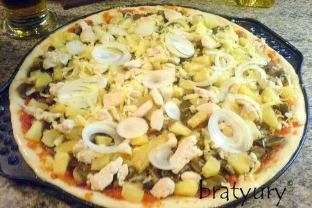 Pizza hawaii con funghi: шаг 7