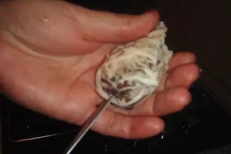 Шашлык из печени в сетке+ закусочные шампиньоны: шаг 3