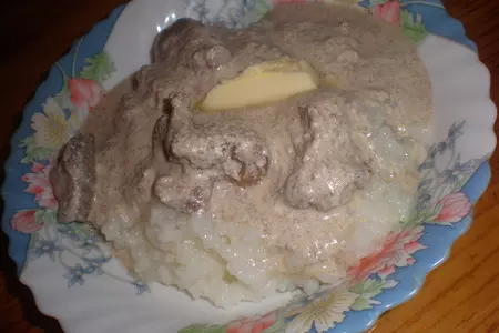 Печень бройлера в сметане. с рисом на гарнир.: шаг 3