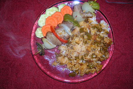 Lubya- рис со стручковой фасолью и корицей: шаг 1