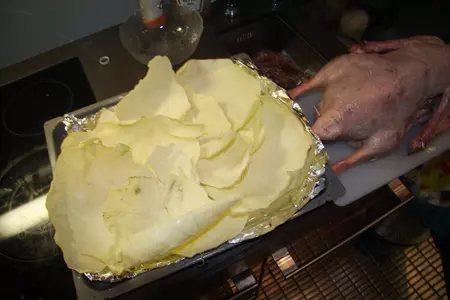 Мятный рождественский  гусь с яблоками: шаг 7