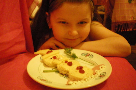 Детский бутерброд"снеговик": шаг 1