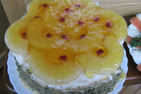 Бисквитный торт с фисташками и ананасовым кремом: шаг 1