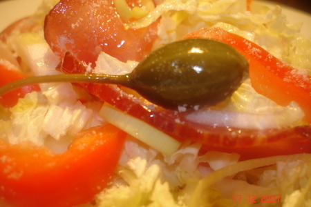 Салат из пекинской капусты с сыровяленым мясом: шаг 2
