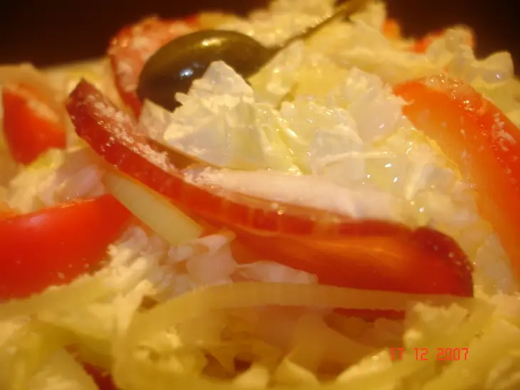 Салат из пекинской капусты с сыровяленым мясом: шаг 3