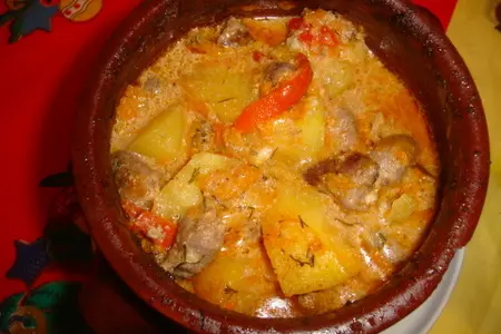 Сердечки с овощами в горшочках: шаг 1