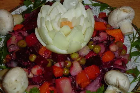 Винегрет со свеже-маринованными грибами: шаг 4