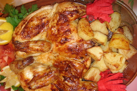 Курица запеченая с чесночным соусом и картофелем   по-особому: шаг 4